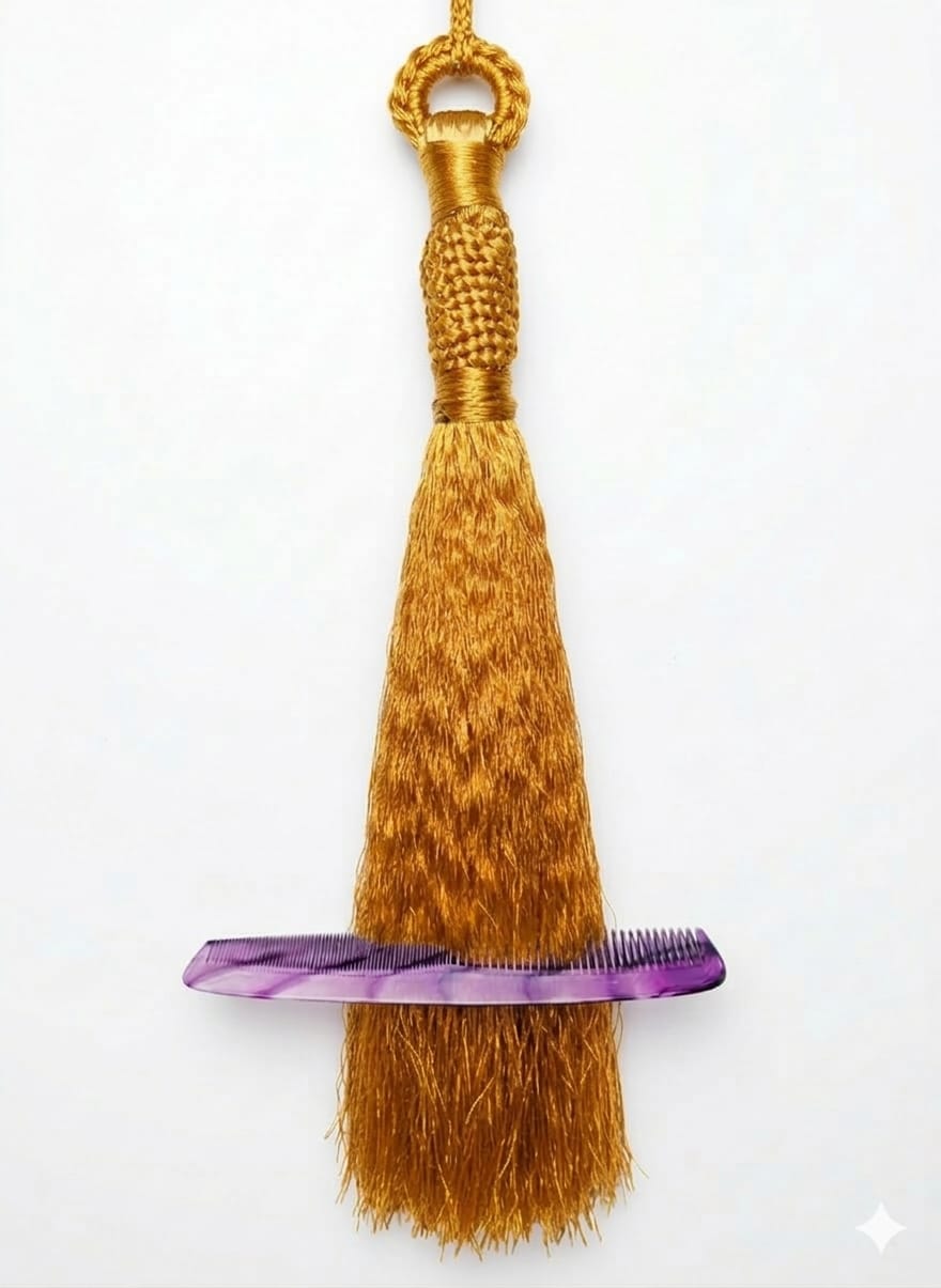 Golden handmade comb hanging holder